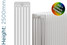 DQ-MD6-2500-TH - DQ Modus 6 Column Vertical Radiator H2500mm x W990mm DQ-MD6-2500-TH - DQ Modus 6 Column Vertical Radiator H2500mm x W990mm